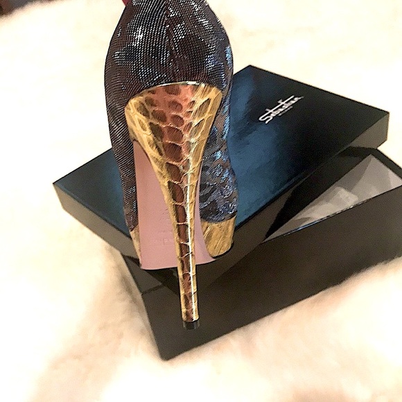 SOLD!! Sebastian Milano 5” stilettos heels leopard print 9.5 MSRP $545 new with… - Picture 1 of 17